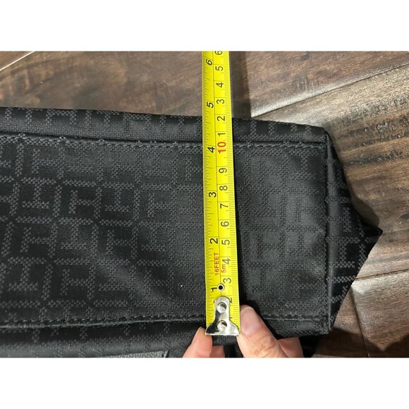 Tommy Hilfiger NWT Black Logo Tote Bag Multiple Compartments Leather Handles - Picture 10 of 11